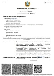 Приложение к лицензии Приложение к лицензии