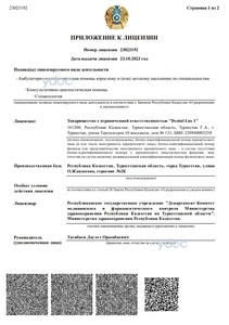 Приложение к лицензии Приложение к лицензии