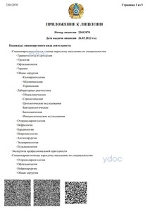 Приложение к лицензии Приложение к лицензии