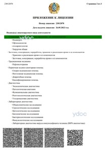 Приложение к лицензии Приложение к лицензии