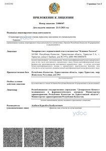 Приложение к лицензии Приложение к лицензии