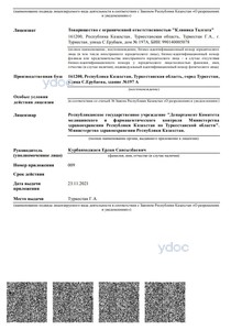 Приложение к лицензии Приложение к лицензии