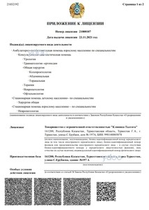 Приложение к лицензии Приложение к лицензии