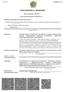 Приложение к лицензии Приложение к лицензии