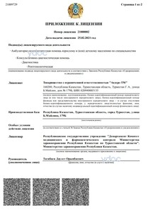 Приложение к лицензии Приложение к лицензии