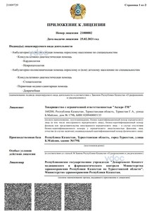 Приложение к лицензии Приложение к лицензии