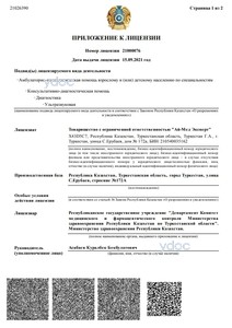 Приложение к лицензии Приложение к лицензии