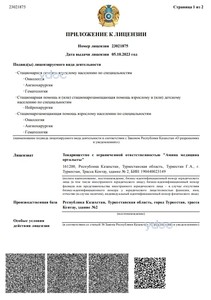 Приложение к лицензии Приложение к лицензии