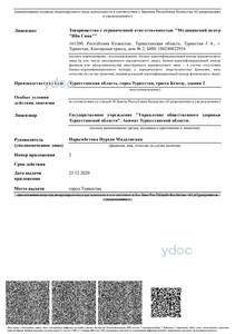 Приложение к лицензии Приложение к лицензии