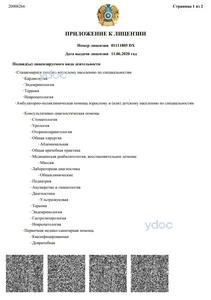 Приложение к лицензии Приложение к лицензии