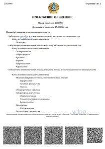 Приложение к лицензии Приложение к лицензии