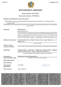 Приложение к лицензии Приложение к лицензии