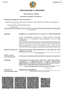 Приложение к лицензии Приложение к лицензии