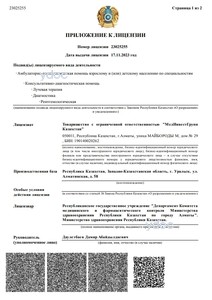 Приложение к лицензии