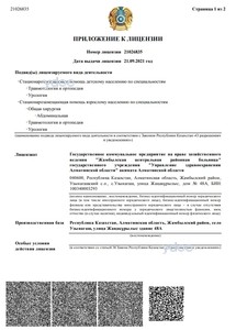 Приложение к лицензии Приложение к лицензии