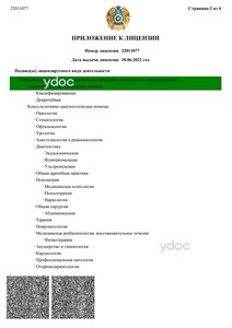 Приложение к лицензии Приложение к лицензии