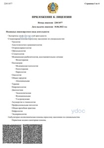 Приложение к лицензии Приложение к лицензии