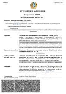 Приложение к лицензии Приложение к лицензии