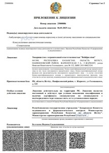 Приложение к лицензии Приложение к лицензии