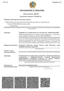 Приложение к лицензии Приложение к лицензии